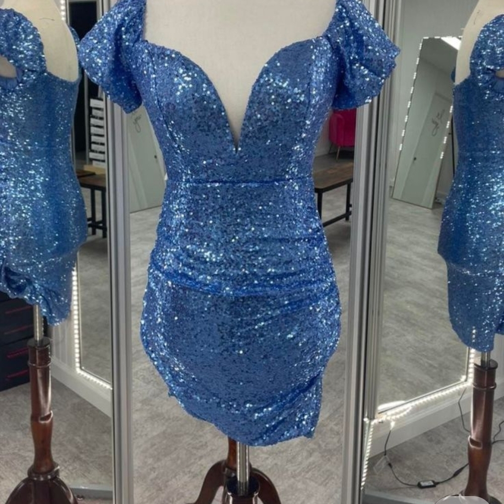 Blue Sequin Dress Homecoming